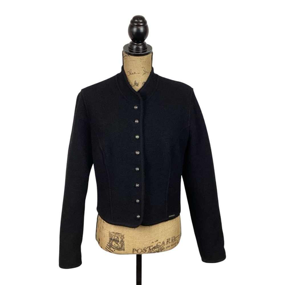Geiger Tyrol Wool Button Cardigan Sweater Black Austra